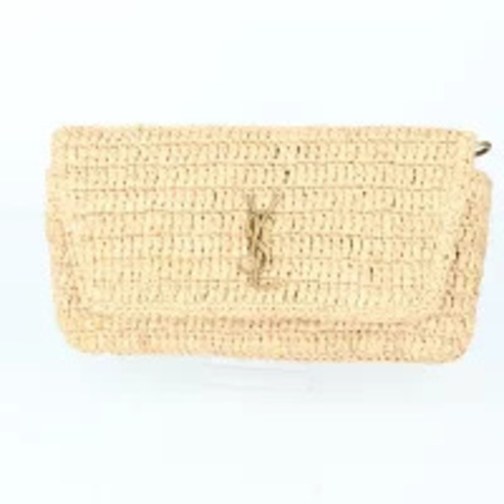 Saint Laurent Icare Maxi Basket Bag Raffia Calfskin Leather Black Handbag h - Picture 13 of 13
